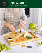 Cheese Board Set w/knives, 16.5“x11” Royal Craft Wood