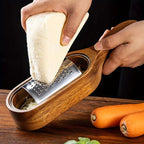 Stainless Steel Cheese Grater with Handle, Made of Solid Acacia Wood - Durable and Easy-to-use Kitchen... - House Of Avana [[SKU:HOA-KAC-017]]