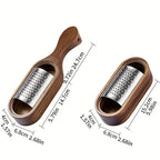 Stainless Steel Cheese Grater with Handle, Made of Solid Acacia Wood - Durable and Easy-to-use Kitchen... - House Of Avana [[SKU:HOA-KAC-017]]