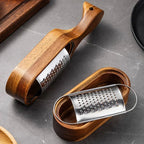 Stainless Steel Cheese Grater with Handle, Made of Solid Acacia Wood - Durable and Easy-to-use Kitchen... - House Of Avana [[SKU:HOA-KAC-017]]