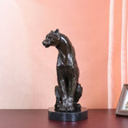 Large Bronze Cheetah Statue Panther Wild Animal Sculpture Handcrafts Personality Office Home Decoration Big European Art - House Of Avana