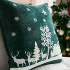 Chenille Christmas Pillowcase with Embroidered Santa Sled Design - House Of Avana [[SKU:HOA-BSH-400]]