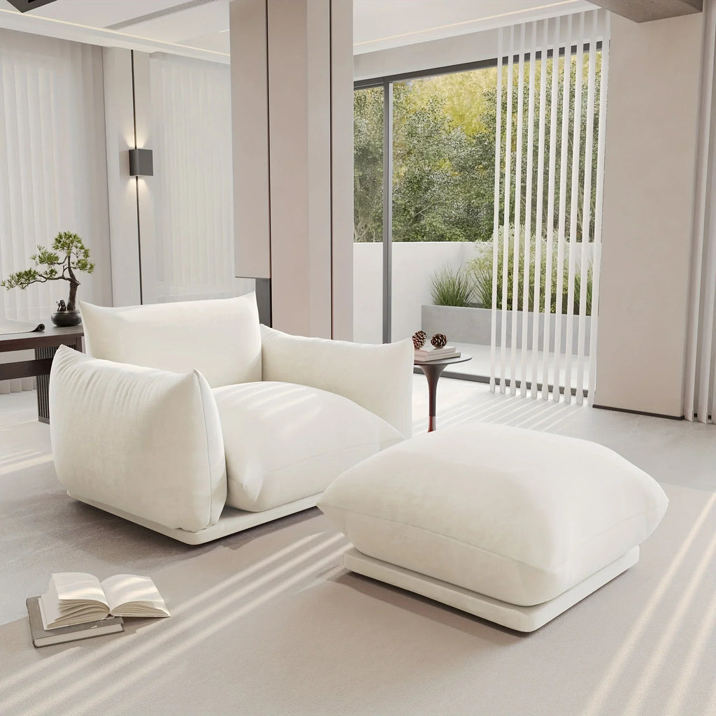 [Modern Chenille Sofa Chair] Modern Chenille Single Sofa Chair, 50.39" Deep Seat Accent Couch for Small Spaces - Living Room, Apartment, Office House Of Avana