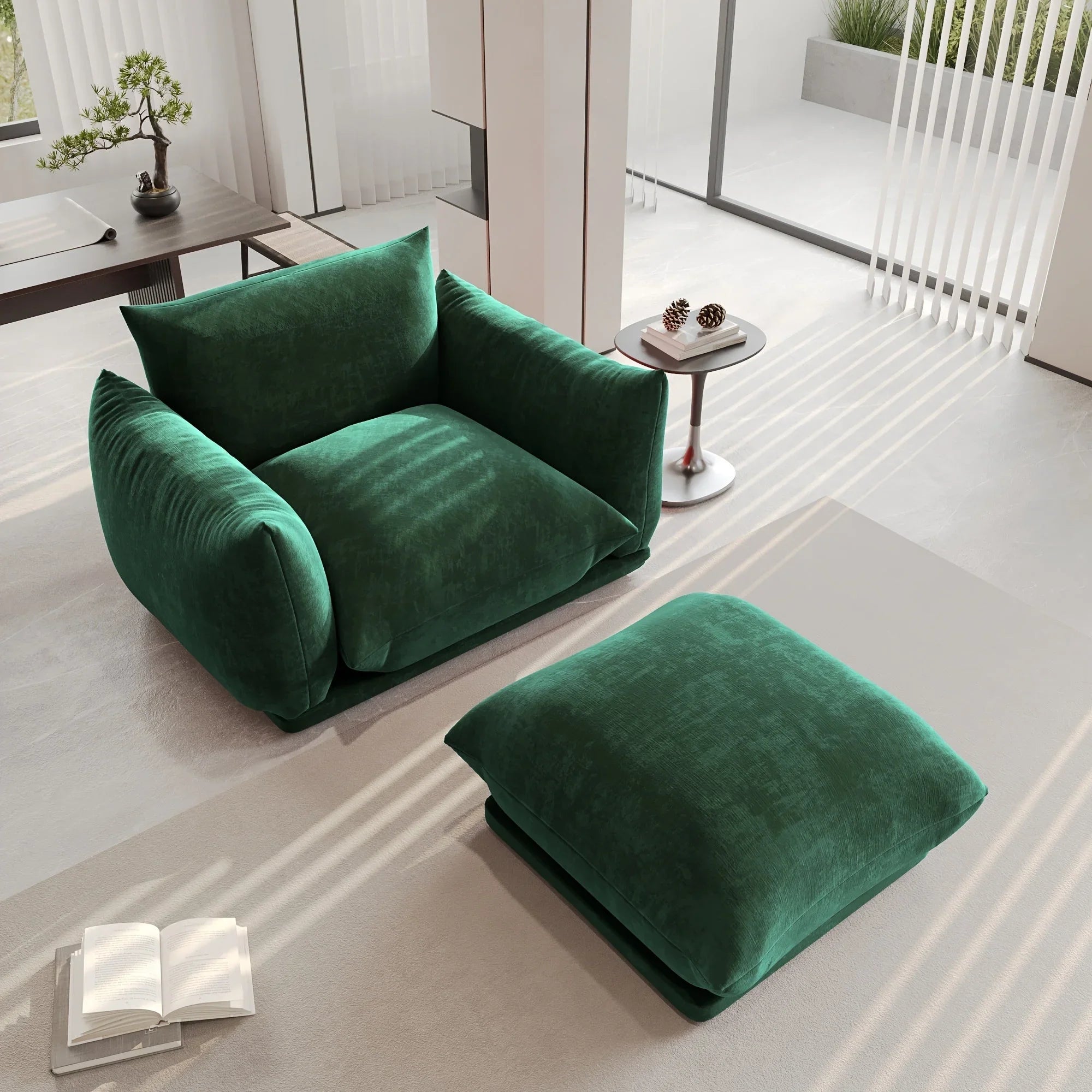 [Modern Chenille Sofa Chair] Modern Chenille Single Sofa Chair, 50.39" Deep Seat Accent Couch for Small Spaces - Living Room, Apartment, Office House Of Avana