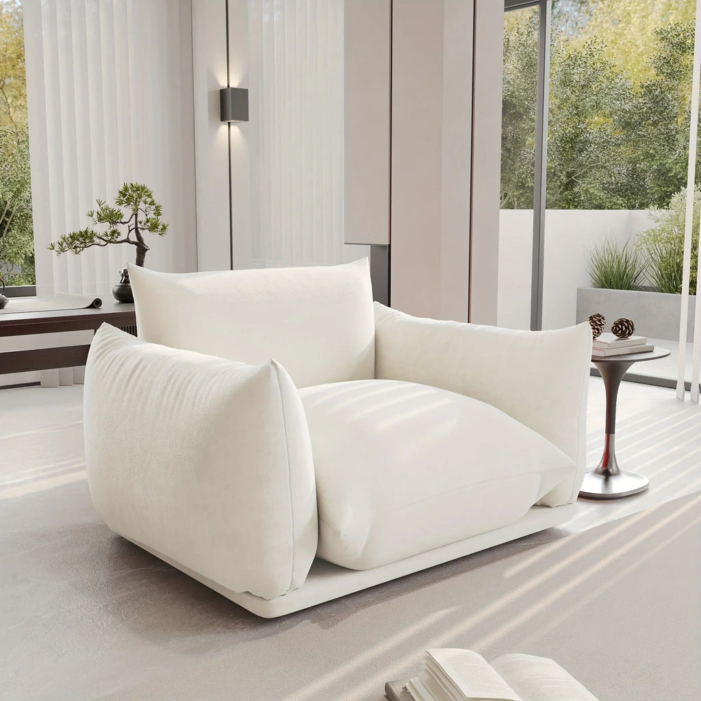 [Modern Chenille Sofa Chair] Modern Chenille Single Sofa Chair, 50.39" Deep Seat Accent Couch for Small Spaces - Living Room, Apartment, Office House Of Avana