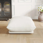 Beige chenille sofa chair in compact space, soft fabric upholstery - House of Avana