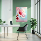 Cherry Blossom Close-Up Glass Wall Art – Soft Pink Floral UV Print-KAFCD048 Peony Atelier