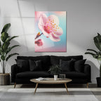 Cherry Blossom Close-Up Glass Wall Art – Soft Pink Floral UV Print-KAFCD048 Peony Atelier