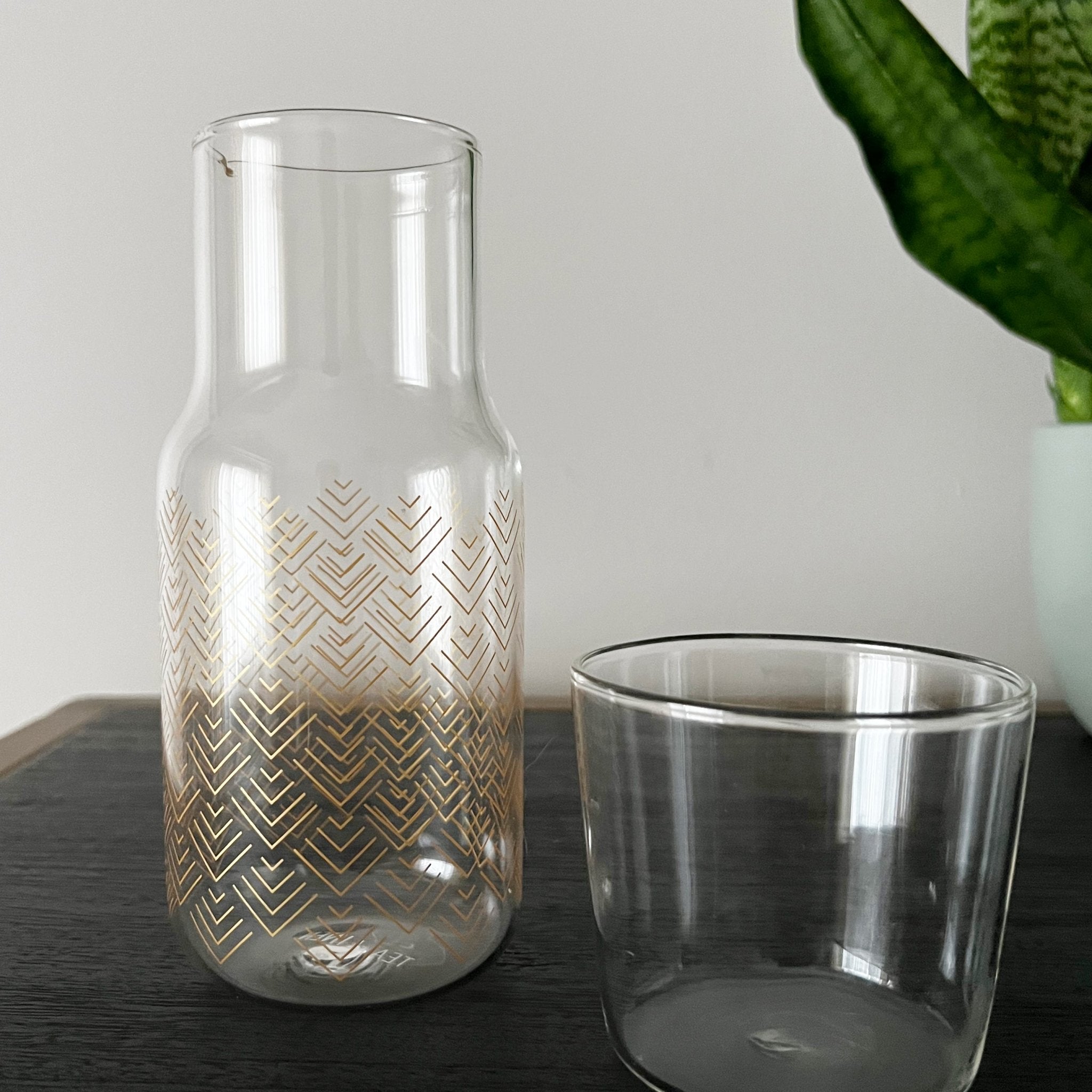 Chevron Bedside Carafe Tea + Linen