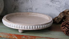 Chic 30.48cm White Wood Beaded Round Tray - Perfect for Living Room, Coffee Table & Farmhouse Decor |... - House Of Avana