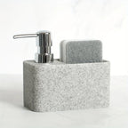 Chic Black & White Marble-inspired Soap Dispenser with Sponge Holder - Perfect for Bathroom Decor - House Of Avana