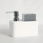 Chic Black & White Marble-inspired Soap Dispenser with Sponge Holder - Perfect for Bathroom Decor - House Of Avana