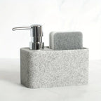 Chic Black & White Marble-inspired Soap Dispenser with Sponge Holder - Perfect for Bathroom Decor - House Of Avana
