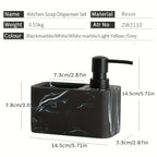 Chic Black & White Marble-inspired Soap Dispenser with Sponge Holder - Perfect for Bathroom Decor - House Of Avana