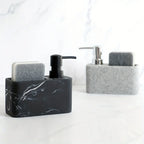 Chic Black & White Marble-inspired Soap Dispenser with Sponge Holder - Perfect for Bathroom Decor - House Of Avana