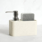 Chic Black & White Marble-inspired Soap Dispenser with Sponge Holder - Perfect for Bathroom Decor - House Of Avana