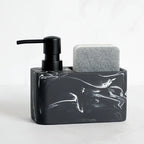 Chic Black & White Marble-inspired Soap Dispenser with Sponge Holder - Perfect for Bathroom Decor - House Of Avana