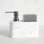 Chic Black & White Marble-inspired Soap Dispenser with Sponge Holder - Perfect for Bathroom Decor - House Of Avana