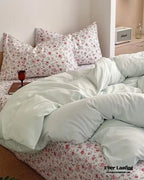 Chloe Pastel Candy Cotton Bedding Set / Purple Plaid Ever Lasting