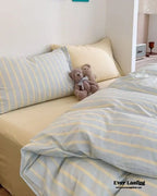 Chloe Pastel Candy Cotton Bedding Set / Purple Plaid Ever Lasting