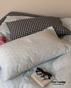 Chloe Pastel Candy Cotton Bedding Set / Purple Plaid Ever Lasting