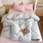 Chloe Pastel Candy Cotton Bedding Set / Purple Plaid Ever Lasting