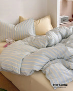 Chloe Pastel Candy Cotton Bedding Set / Purple Plaid Ever Lasting