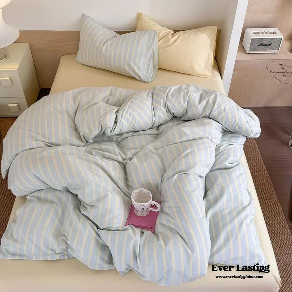 Chloe Pastel Candy Cotton Bedding Set / Purple Plaid Ever Lasting