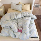 Chloe Pastel Candy Cotton Bedding Set / Purple Plaid Ever Lasting