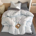 Chloe Pastel Candy Cotton Bedding Set / Purple Plaid Ever Lasting