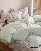Chloe Pastel Candy Cotton Bedding Set / Purple Plaid Ever Lasting