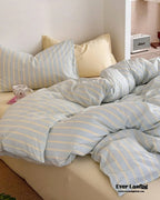 Chloe Pastel Candy Cotton Bedding Set / Purple Plaid Ever Lasting