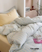 Chloe Pastel Candy Cotton Bedding Set / Purple Plaid Ever Lasting
