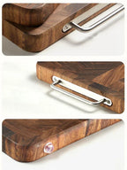Chopping Board - Heavy Duty Wooden Black Walnut Double-Sided