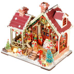 DIY 3D Book Nook House Standing Model Kit - Christmas Themed with Gingerbread House Design, Interlocking Book Pages, Miniature Furniture & Figurines, Charming Desktop Decoration for Shelf Display, Birthday & Holiday Gift (No House Of Avana