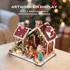 DIY 3D Book Nook House Standing Model Kit - Christmas Themed with Gingerbread House Design, Interlocking Book Pages, Miniature Furniture & Figurines, Charming Desktop Decoration for Shelf Display, Birthday & Holiday Gift (No House Of Avana