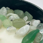 Clear crystal candle in mercury glass holder, coconut-soy wax, festive glow - House of Avana