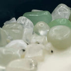 Clear crystal candle in mercury glass holder, coconut-soy wax, festive glow - House of Avana