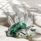 Clear crystal candle in mercury glass holder, coconut-soy wax, festive glow - House of Avana