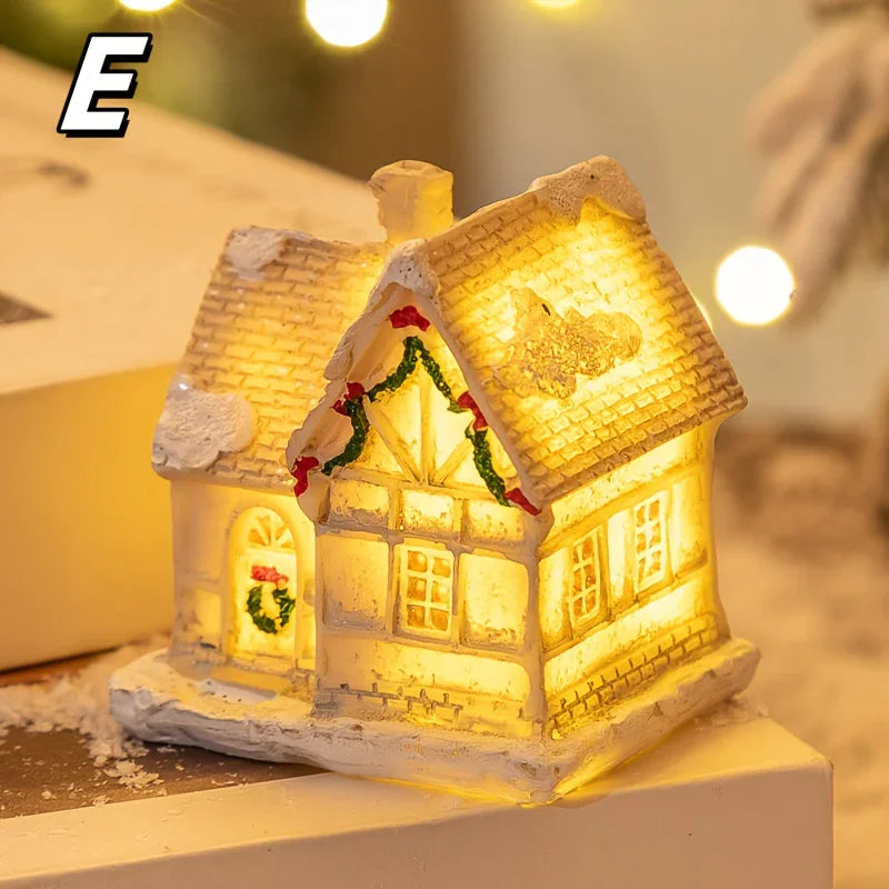 Christmas Decorative Lights, Resin Small House Lights, Holiday Decorative Ornaments, Christmas Decorative Ornament Lights, Christmas Gift, 5 Styles (Collectible Buildings & Accessories) House Of Avana