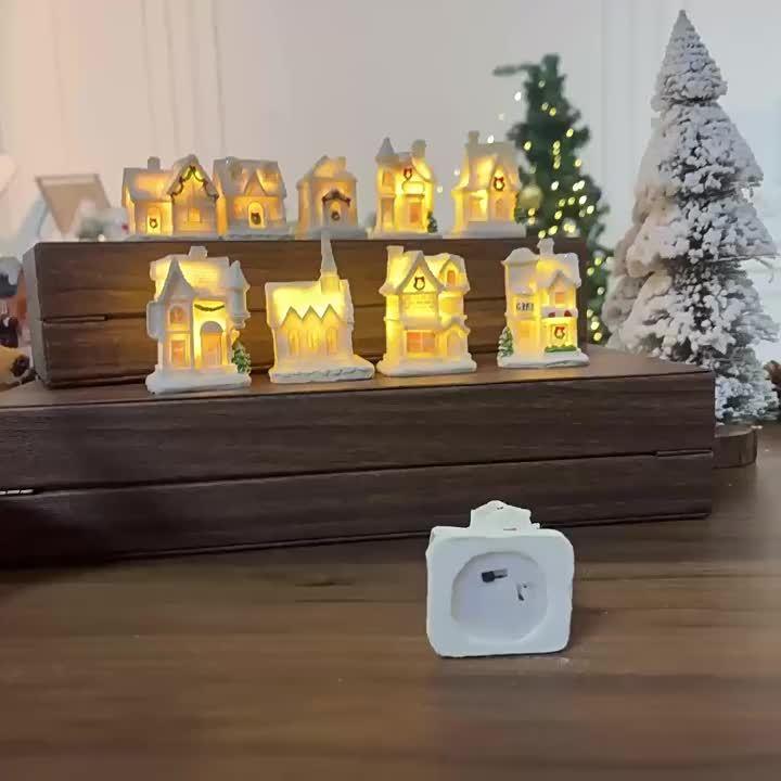 Christmas Decorative Lights, Resin Small House Lights, Holiday Decorative Ornaments, Christmas Decorative Ornament Lights, Christmas Gift, 5 Styles (Collectible Buildings & Accessories) House Of Avana