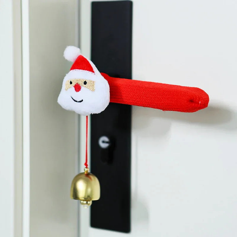 Christmas Door Knocker Decoration - Elf Hand & Bell Door Hanger with Red/Green Fabric, Golden Bell & Hook for Front Door, Easy Install - Festive Santa Hat-like Accessory for Holiday & Party Decor (No Tools Needed) Christmas,N House Of Avana