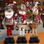 3pcs Christmas Plush Figurine Set with Adjustable Standing Legs - Santa, Snowman & Reindeer Soft Fabric Decorations with Expressive Faces, Posable Arms & Plush Bodies for Indoor/Outdoor Tabletop, Mantel, Shelf - No Electricit House Of Avana
