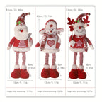 3pcs Christmas Plush Figurine Set with Adjustable Standing Legs - Santa, Snowman & Reindeer Soft Fabric Decorations with Expressive Faces, Posable Arms & Plush Bodies for Indoor/Outdoor Tabletop, Mantel, Shelf - No Electricit House Of Avana