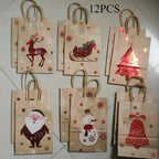 12 Pack Christmas Gift Bags with Santa, Reindeer, Snowman & Tree Designs - Paper Holiday Shopping Bags with Twine Handles for Parties, Gifts, Decorations, Gift Bags Christmas, Seasonal Decorations, Festive Party Favors, Festi House Of Avana
