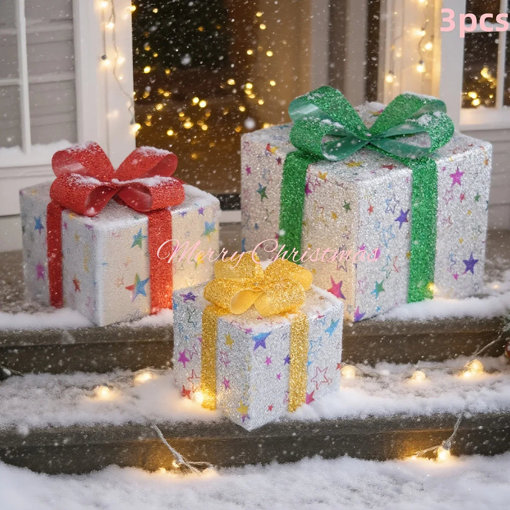 Christmas Glass String Lights Gift Box with Leds & Modes - House Of Avana