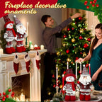 2pcs Christmas Gnome Plush Decorations-Long Leg Christmas Plush Doll, Stretchable Santa Claus And Snowman Figurines, Standing Dwarf Figurines for Shelf, Table, Fireplace, Room, Tieres Tray, Desk, Living Room, Dining Room, Cof House Of Avana