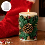 Christmas Holly Berry & Pinecone Silicone Mold - Realistic Leaf & Cone Texture, Easy Release DIY Candle/Soap/Resin Crafting Kit, Brown Tones for Homemade Holiday Candles, Tabletop Decor, Fireplace (Irregular Tree House Of Avana