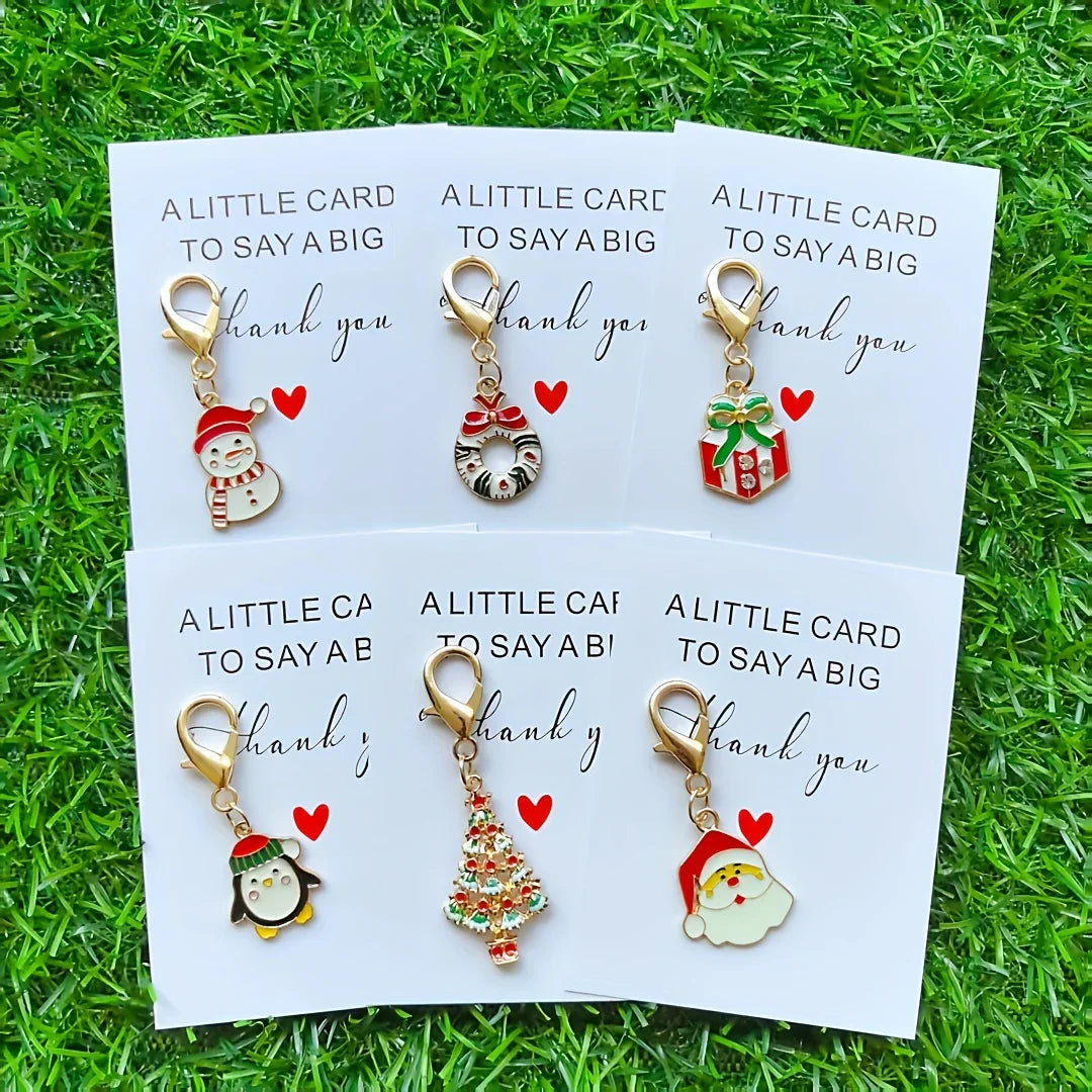 6/12pcs Christmas Keychain Set, Thank You Theme Pocket Hug Gift Pack. Unique Thank You Gift, Commemorative Gift, Friendship Gift, Cute Gift Pendant for Coin Purse, Backpack and Car Key Accessories, Cute Fruit Grape Keychain, House Of Avana