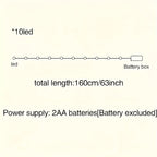 Christmas LED String Lights Decor, Cartoon Santa Claus, Christmas Tree, Bells, Reindeer, Snowman Designs, Iron Material, Indoor Holiday Lighting with Battery Power (Batteries Not Included), for Home, Party, Bedroom, and Festi House Of Avana